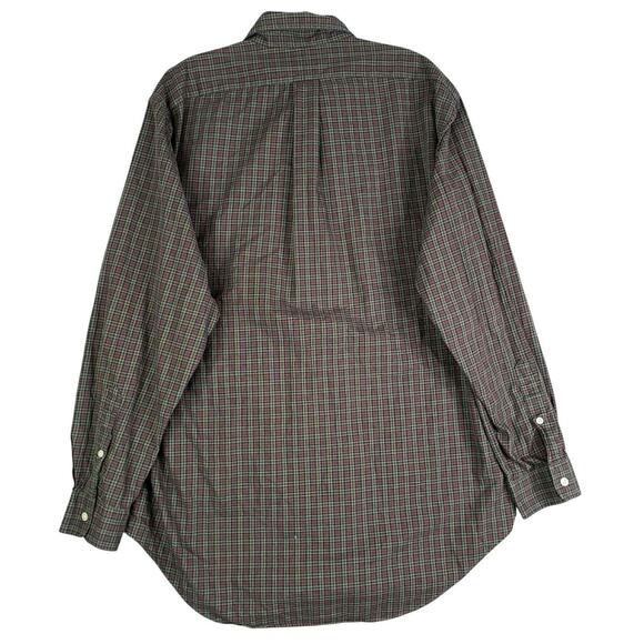 Polo Ralph Lauren Oxford Shirt Men’s Size Medium Green Red Plaid LS Button Down - Picture 3 of 9